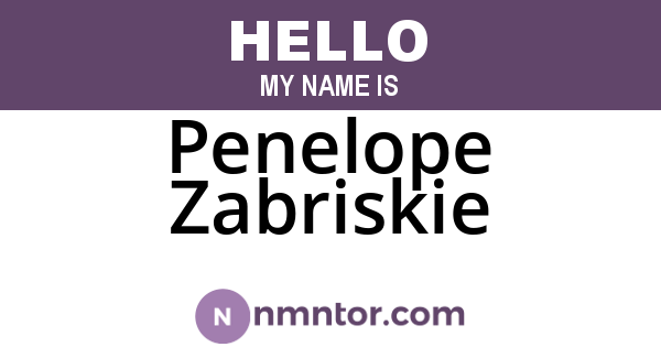 Penelope Zabriskie