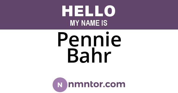 Pennie Bahr