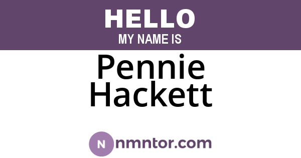 Pennie Hackett