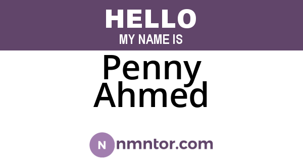 Penny Ahmed