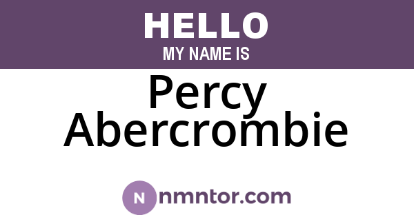 Percy Abercrombie