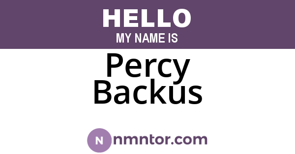 Percy Backus