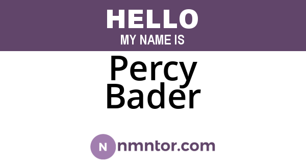 Percy Bader