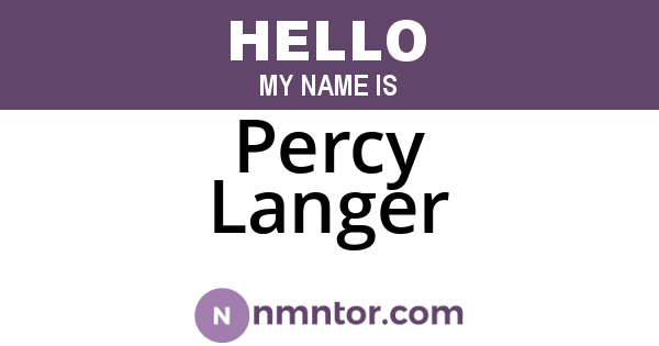 Percy Langer