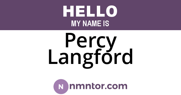 Percy Langford