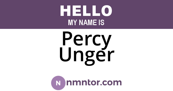 Percy Unger