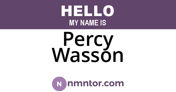 Percy Wasson