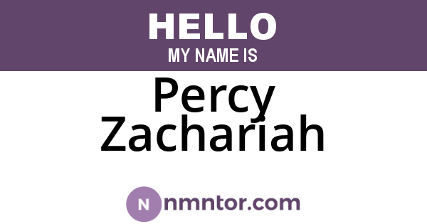 Percy Zachariah