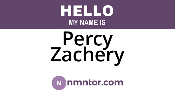 Percy Zachery