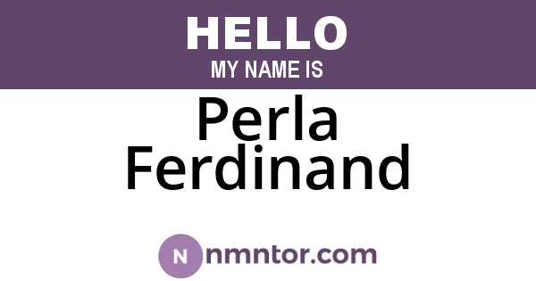 Perla Ferdinand