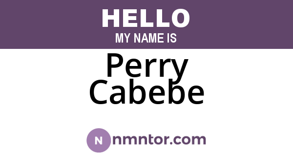 Perry Cabebe