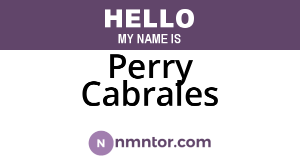Perry Cabrales