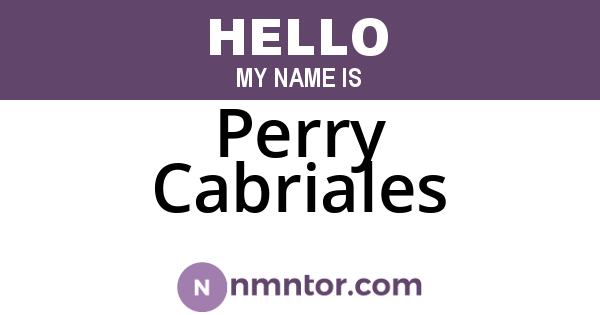 Perry Cabriales