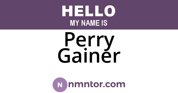 Perry Gainer