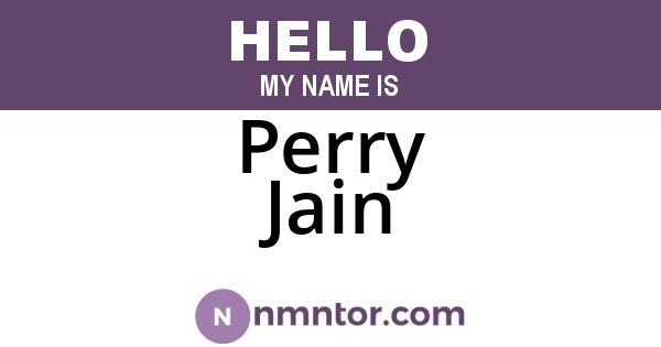 Perry Jain