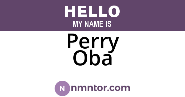 Perry Oba