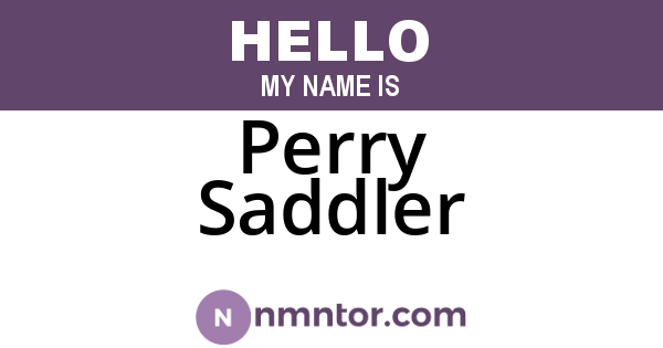 Perry Saddler
