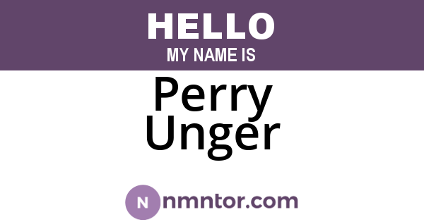 Perry Unger