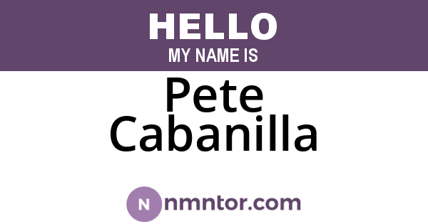 Pete Cabanilla