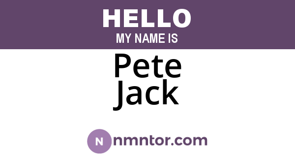 Pete Jack