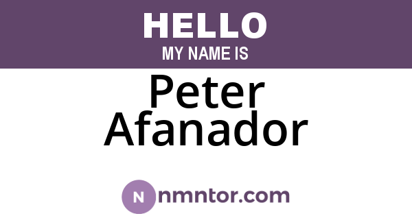 Peter Afanador