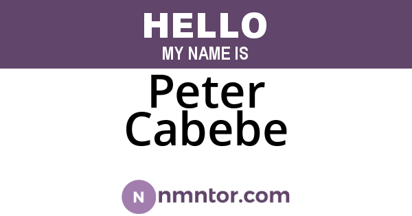 Peter Cabebe