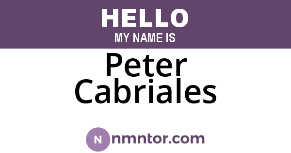 Peter Cabriales