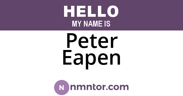 Peter Eapen