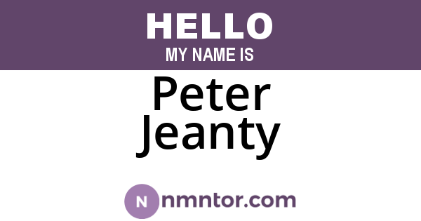Peter Jeanty