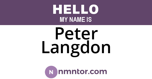 Peter Langdon