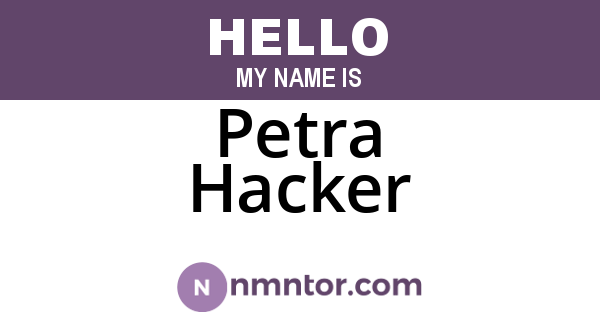 Petra Hacker