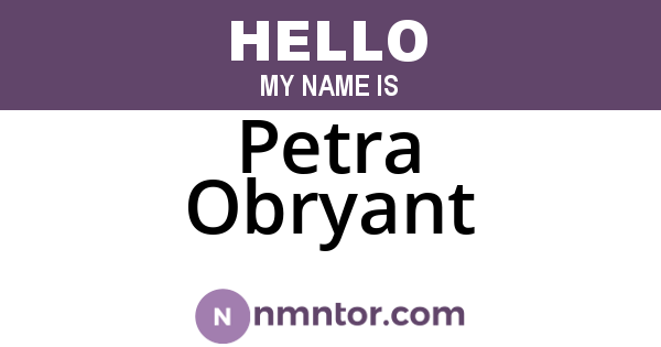 Petra Obryant