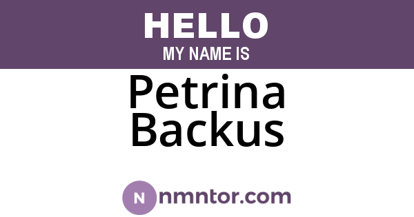 Petrina Backus