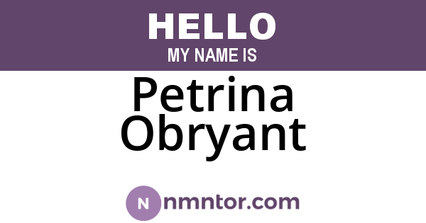 Petrina Obryant