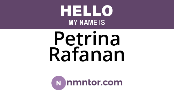 Petrina Rafanan