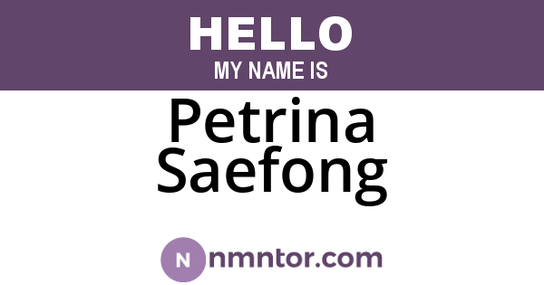 Petrina Saefong