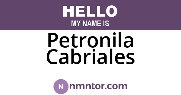 Petronila Cabriales
