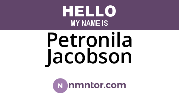 Petronila Jacobson