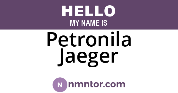 Petronila Jaeger
