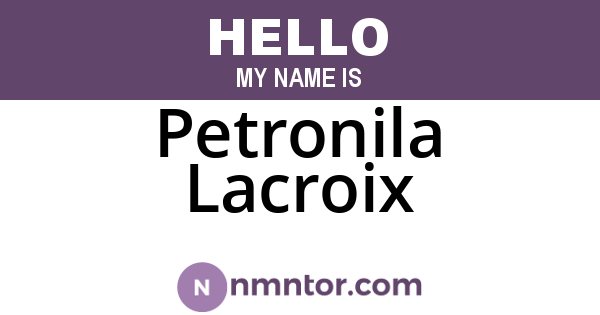 Petronila Lacroix