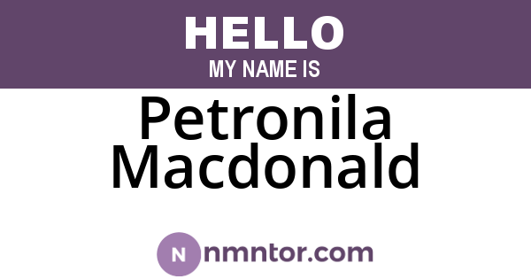 Petronila Macdonald
