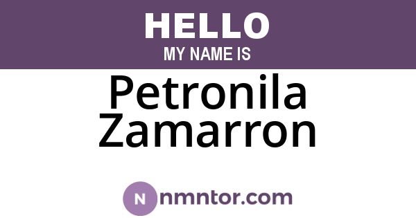 Petronila Zamarron