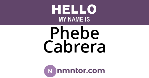 Phebe Cabrera