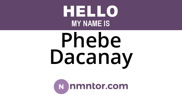 Phebe Dacanay