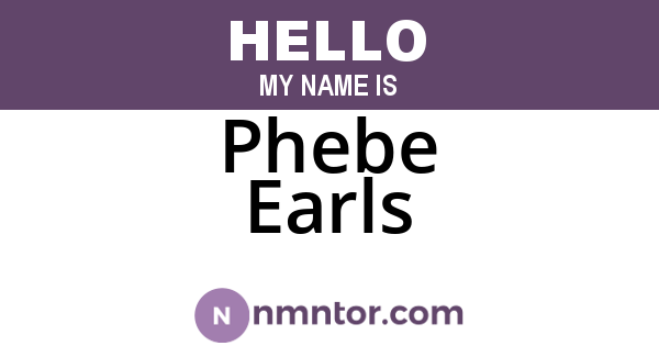 Phebe Earls