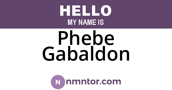 Phebe Gabaldon
