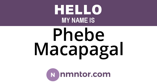 Phebe Macapagal