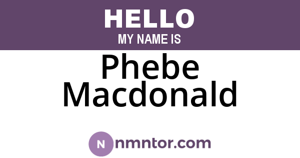 Phebe Macdonald
