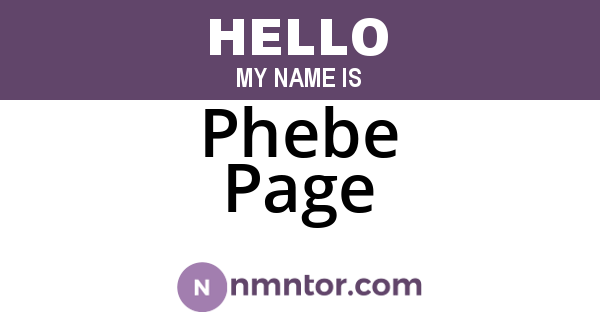 Phebe Page