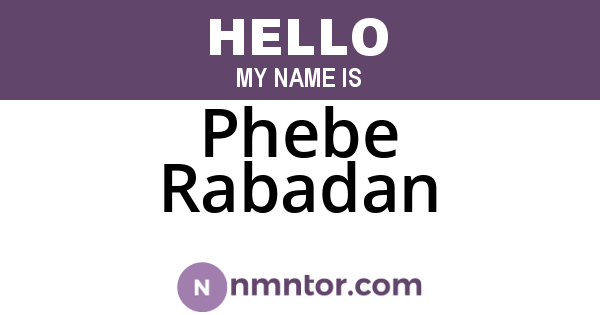 Phebe Rabadan